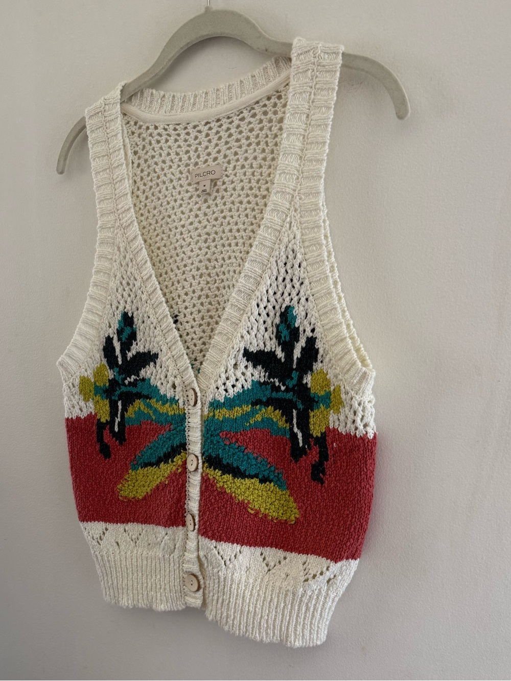 Anthropologie Pilcro V-Neck Open-Knit Sweater Vest NWT - Picture 5 of 8